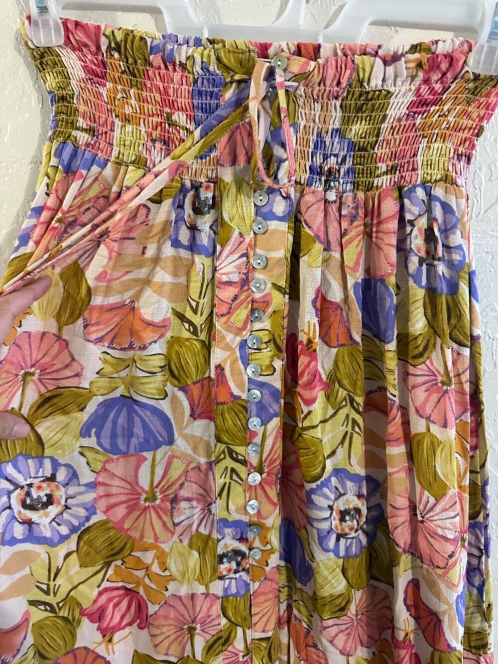 Rachel Zoe Los Angeles Floral Front Slit High Waisted Button Front Maxi Skirt - Picture 5 of 12